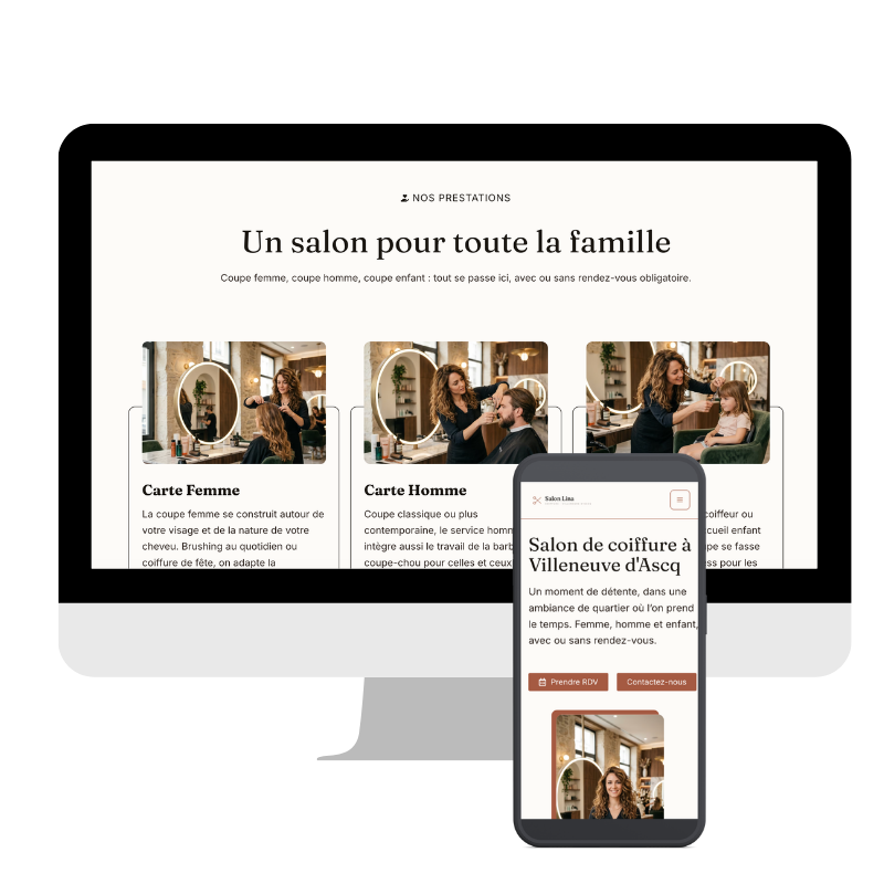 modèle site internet pour coiffeur
