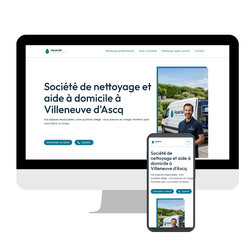 modèle site internet pour société de nettoyage
